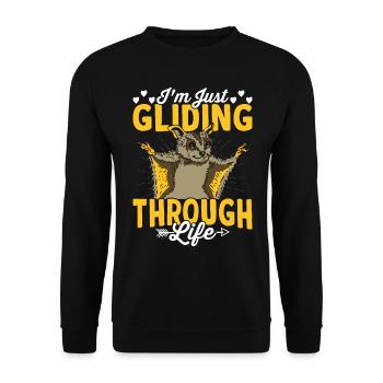 Sugar Glider glides through the life of Sugar Glider - Unisex Sweatshirt - black - Front - Alina (178cm) & Michal (187cm)