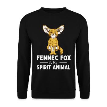Fennec Fox Ghost Animal Fennec Foxes Propriétaire - Sweat-shirt Unisexe - noir - Devant - Alina (178cm) & Michal (187cm)