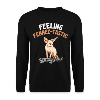 Fennek-schmeckender Fennek-fuchs-besitzer - Unisex Pullover - Schwarz - Vorne - Alina (178cm) & Michal (187cm)