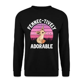 Fennec-tiv Adorable Fennec Fox Propriétaire Fennec - Sweat-shirt Unisexe - noir - Devant - Alina (178cm) & Michal (187cm)