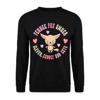 Fennec Fox Propriétaire Clever Cuddly mignon - Sweat-shirt Unisexe - noir - Devant - Alina (178cm) & Michal (187cm)