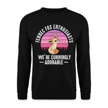 Fennec Fox Cunning Adorable Fennec Foxes - Unisex Sweatshirt - black - Front - Alina (178cm) & Michal (187cm)