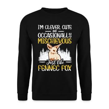 Fennec Fox Clever Cute Fennec Fox Owner - Unisex Sweatshirt - black - Front - Alina (178cm) & Michal (187cm)