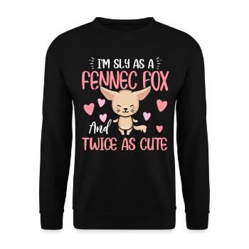 Fennec Foxes Smart Cute Fennec Fox - Unisex Sweatshirt - black - Front - Alina (178cm) & Michal (187cm)