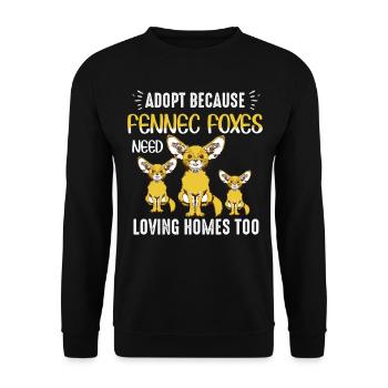 Adoptez des renards Fennec qui ont un - Sweat-shirt Unisexe - noir - Devant - Alina (178cm) & Michal (187cm)