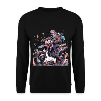 Motocross Dirtbike Motocross Motorcycle Enduro - Unisex Sweatshirt - black - Front - Alina (178cm) & Michal (187cm)