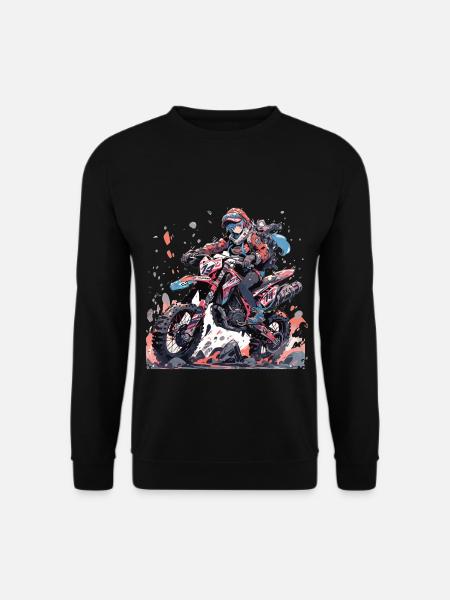 Motocross Dirtbike Motocross Motorrad Enduro - Unisex Pullover - Schwarz