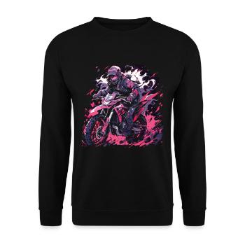 Supermoto Motocross Motocross Motorcycle Biker - Unisex Sweatshirt - black - Front - Alina (178cm) & Michal (187cm)