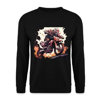 Skull Motocross - Sweat-shirt Unisexe - noir - Devant - Alina (178cm) & Michal (187cm)