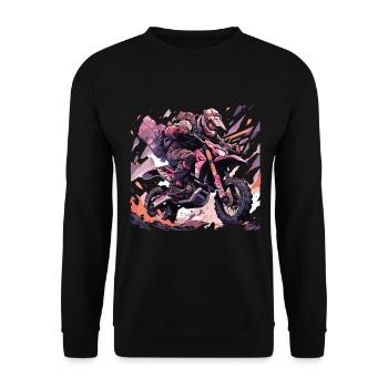 Motocross Dirtbike Motocrossfahrer Biker - Unisex Pullover - Schwarz - Vorne - Alina (178cm) & Michal (187cm)