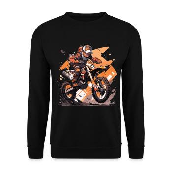 Motocross Dirtbike Motocrossfahrer Biker - Unisex Pullover - Schwarz - Vorne - Alina (178cm) & Michal (187cm)