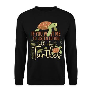 Tortue de mer si tu me veux - Sweat-shirt Unisexe - noir - Devant - Alina (178cm) & Michal (187cm)