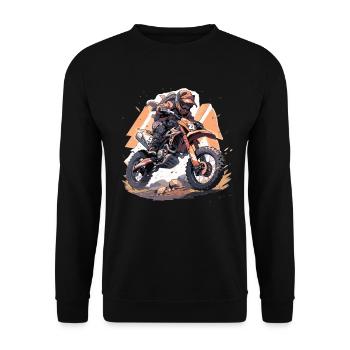 Supermoto Motocross Motocross Motorcycle Biker - Unisex Sweatshirt - black - Front - Alina (178cm) & Michal (187cm)