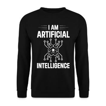 Ai Artificial Intelligence - I Am Artificial Intel - Unisex Pullover - Schwarz - Vorne - Alina (178cm) & Michal (187cm)