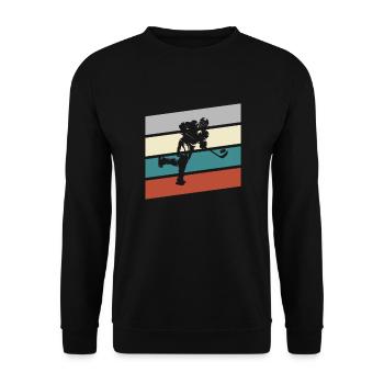 Eishockey Retro - Unisex Pullover - Schwarz - Vorne - Alina (178cm) & Michal (187cm)