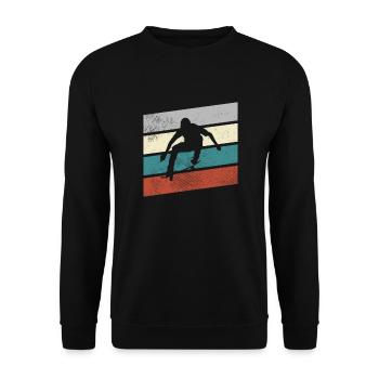 skating retro - Unisex Pullover - Schwarz - Vorne - Alina (178cm) & Michal (187cm)