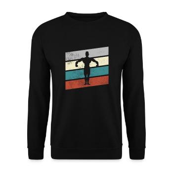 body building retro - Unisex Pullover - Schwarz - Vorne - Alina (178cm) & Michal (187cm)