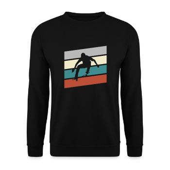 Skating Retro - Unisex Pullover - Schwarz - Vorne - Alina (178cm) & Michal (187cm)