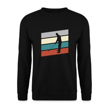 Golf Retro - Unisex Pullover - Schwarz - Vorne - Alina (178cm) & Michal (187cm)