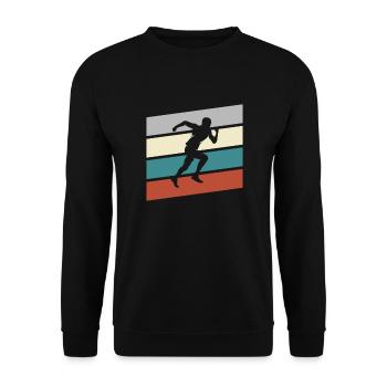 Jogging Rétro - Sweat-shirt Unisexe - noir - Devant - Alina (178cm) & Michal (187cm)