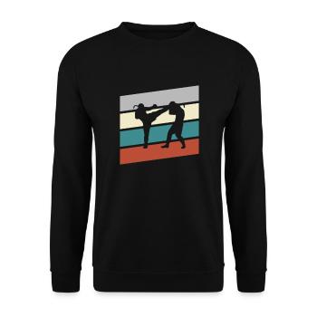 mma retro - Unisex Pullover - Schwarz - Vorne - Alina (178cm) & Michal (187cm)