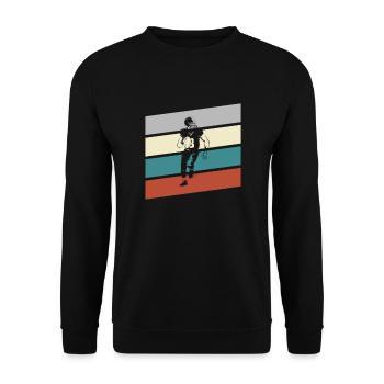 Football Retro - Unisex Sweatshirt - black - Front - Alina (178cm) & Michal (187cm)