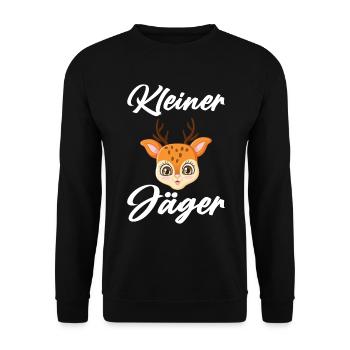 Kleiner Jäger Nachwuchsjäger Jagd Papa Jäger Baby - Unisex Pullover - Schwarz - Vorne - Alina (178cm) & Michal (187cm)