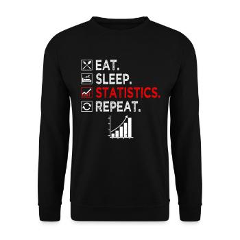 Eat Sleep Statistics Repetition Job Statistician - Unisex Sweatshirt - black - Front - Alina (178cm) & Michal (187cm)