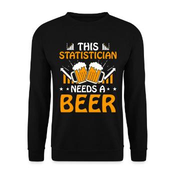 Dieser Statistiker Braucht Eine Bierjob-statistik - Unisex Pullover - Schwarz - Vorne - Alina (178cm) & Michal (187cm)