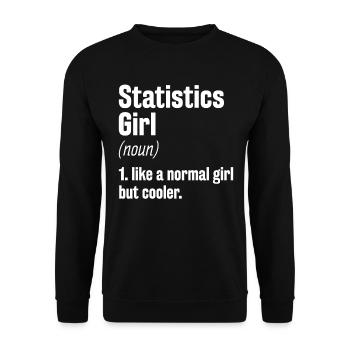 Statistik Mädchen Datenanalyse Job Statistiker - Unisex Pullover - Schwarz - Vorne - Alina (178cm) & Michal (187cm)