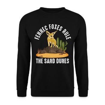 Fennec-füchse Regieren Sanddünen - Unisex Pullover - Schwarz - Vorne - Alina (178cm) & Michal (187cm)