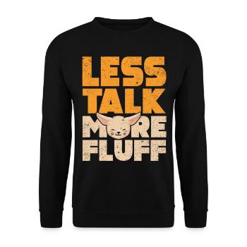 Weniger Reden Mehr Flausch Fennek Fuchs Besitzer - Unisex Pullover - Schwarz - Vorne - Alina (178cm) & Michal (187cm)