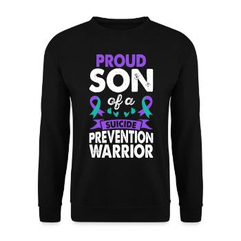 Son of the Suicide Prevention Warrior Awareness - Unisex Sweatshirt - black - Front - Alina (178cm) & Michal (187cm)