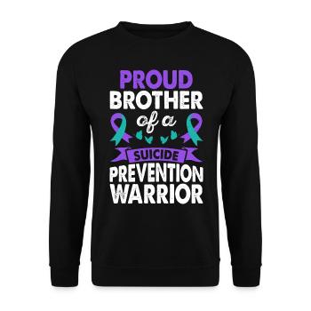 Brother The Suicide Prevention Warrior Sensibilisation - Sweat-shirt Unisexe - noir - Devant - Alina (178cm) & Michal (187cm)