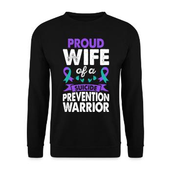 Conscience de l'épouse du guerrier de la prévention du suicide - Sweat-shirt Unisexe - noir - Devant - Alina (178cm) & Michal (187cm)