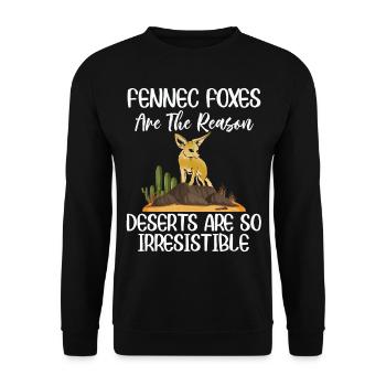 Les renards Fennec dans le désert sont irrésistibles - Sweat-shirt Unisexe - noir - Devant - Alina (178cm) & Michal (187cm)
