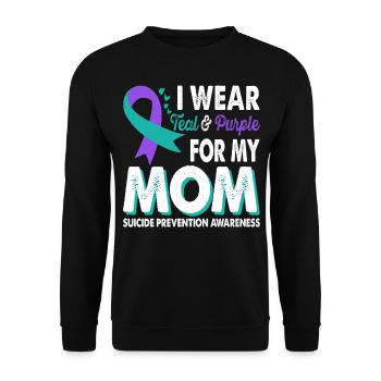Wear teal and purple for awareness - Unisex Sweatshirt - black - Front - Alina (178cm) & Michal (187cm)