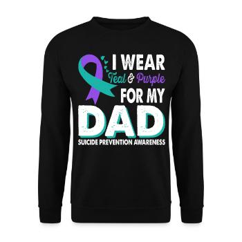 Portez du sarcelle et du violet pour éduquer votre - Sweat-shirt Unisexe - noir - Devant - Alina (178cm) & Michal (187cm)