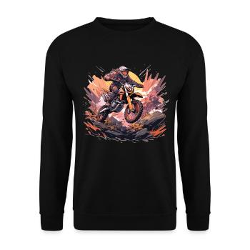 Supermoto Motocross Motocross Motorcycle Biker - Unisex Sweatshirt - black - Front - Alina (178cm) & Michal (187cm)