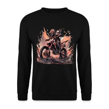 Supermoto Motocross Motocross Motorcycle Biker - Unisex Sweatshirt - black - Front - Alina (178cm) & Michal (187cm)