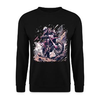 Supermoto Motocross Motocross Motorcycle Biker - Unisex Sweatshirt - black - Front - Alina (178cm) & Michal (187cm)