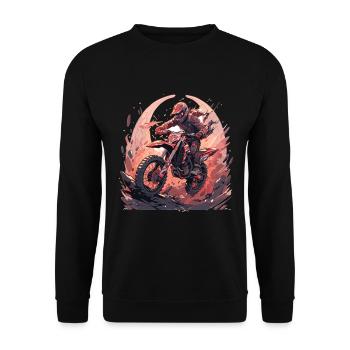 Supermoto Motocross Motocross Motorcycle Biker - Unisex Sweatshirt - black - Front - Alina (178cm) & Michal (187cm)