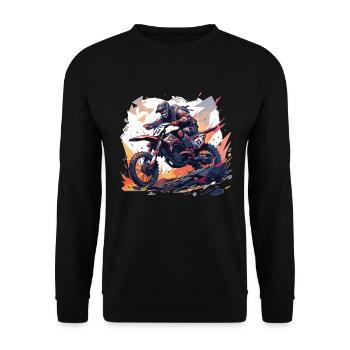 Supermoto Motocross Motocross Motorcycle Biker - Unisex Sweatshirt - black - Front - Alina (178cm) & Michal (187cm)