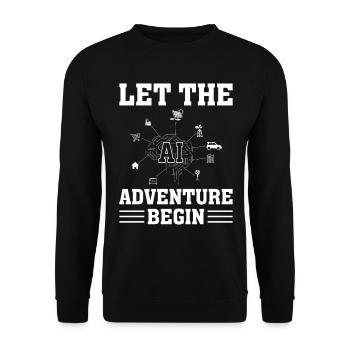 Que l’aventure commence - Ai Artificial Intelligen - Sweat-shirt Unisexe - noir - Devant - Alina (178cm) & Michal (187cm)