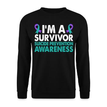 Suicide Prevention Awareness Month for - Unisex Sweatshirt - black - Front - Alina (178cm) & Michal (187cm)