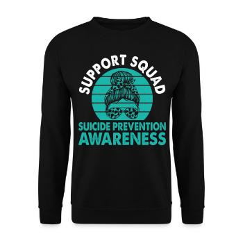 Support Squad Suicide Prevention Awareness Month - Unisex Sweatshirt - black - Front - Alina (178cm) & Michal (187cm)