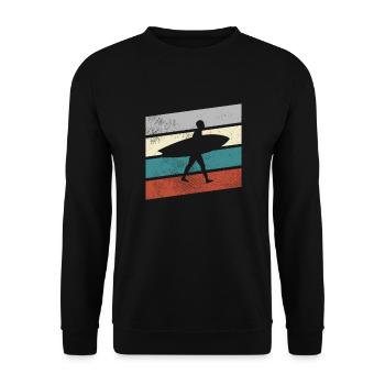 Surfing Retro - Unisex Sweatshirt - black - Front - Alina (178cm) & Michal (187cm)