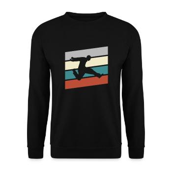 Parkour Retro - Unisex Pullover - Schwarz - Vorne - Alina (178cm) & Michal (187cm)
