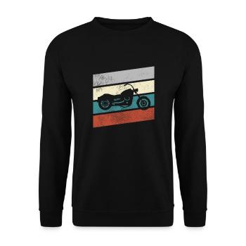 Moto rétro - Sweat-shirt Unisexe - noir - Devant - Alina (178cm) & Michal (187cm)