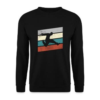 Parkour Retro - Unisex Pullover - Schwarz - Vorne - Alina (178cm) & Michal (187cm)